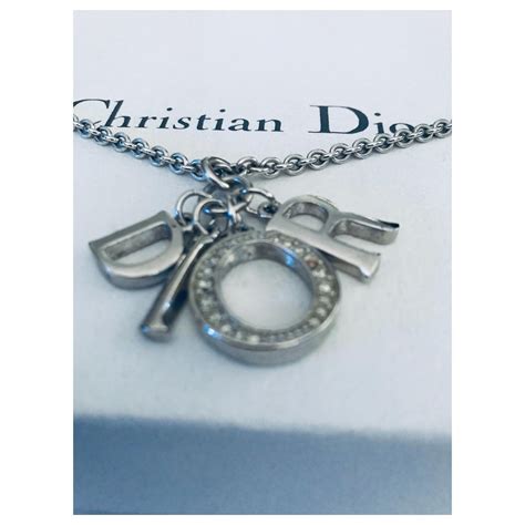 collier argent dior|Collier Vintage Dior .